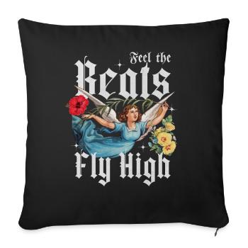 Feel the Beats Fly High - Sofa pillowcase 17,3'' x 17,3'' (45 x 45 cm) - black - Front