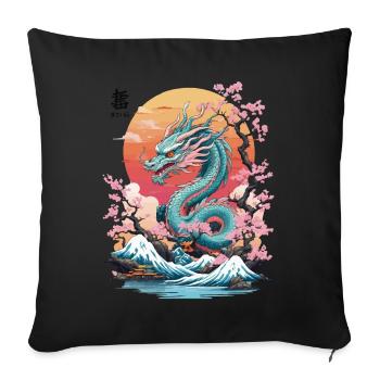 Japanese Dragon Tattoo Aesthetic Streetwear - Sofa pillowcase 17,3'' x 17,3'' (45 x 45 cm) - black - Front
