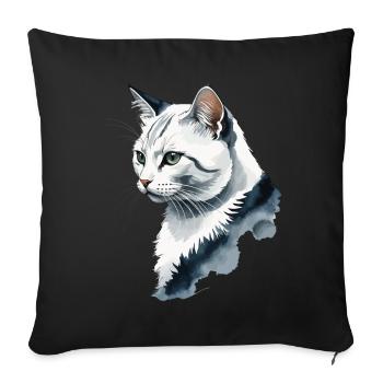 Cute Cat Design for Domestic Cat Owners - Sofa pillowcase 17,3'' x 17,3'' (45 x 45 cm) - black - Front