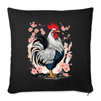 Asian Rooster Aesthetics For Chicken Lovers - Sofa pillowcase 17,3'' x 17,3'' (45 x 45 cm) - black - Front