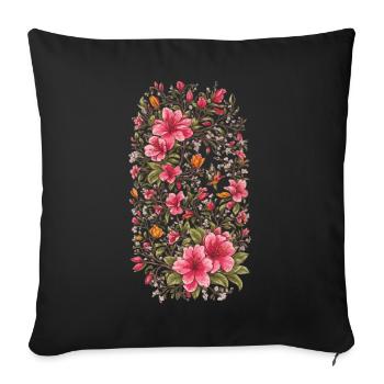 Lys Décoration Florale Vintage Esthétique Streetwear - Housse de coussin décorative 45 x 45 cm - noir - Devant