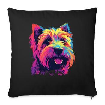 Aquarelle colorée irlandaise Glen d’Imaal - Housse de coussin décorative 45 x 45 cm - noir - Devant