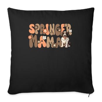 Springer Spaniel Groovy Springer Mama - Sofakissenbezug 45 x 45 cm - Schwarz - Vorne