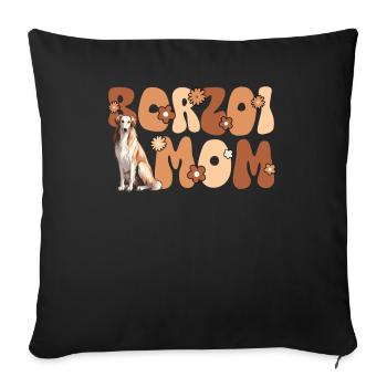 Barsoi Groovy Borzoi Mom - Sofa pillowcase 17,3'' x 17,3'' (45 x 45 cm) - black - Front