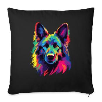 Watercolors Colorful Belgian Tervuren - Sofa pillowcase 17,3'' x 17,3'' (45 x 45 cm) - black - Front