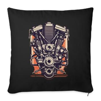 Ingénieur automobile Mécanicien de véhicules à moteur Vintage - Housse de coussin décorative 45 x 45 cm - noir - Devant