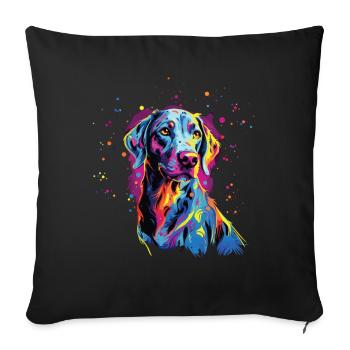 Aquarelle colorée Louisiane Catahoula - Housse de coussin décorative 45 x 45 cm - noir - Devant