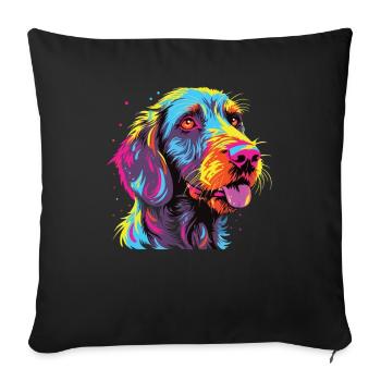 Watercolors Colorful German Wirehair - Sofa pillowcase 17,3'' x 17,3'' (45 x 45 cm) - black - Front