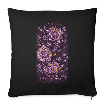 Floral Decoration Vintage Streetwear Design - Sofa pillowcase 17,3'' x 17,3'' (45 x 45 cm) - black - Front