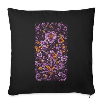 Floral Decoration Vintage Aesthetic Streetwear - Sofa pillowcase 17,3'' x 17,3'' (45 x 45 cm) - black - Front