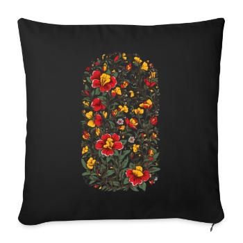 Floral Decoration Aesthetic Streetwear Design - Sofa pillowcase 17,3'' x 17,3'' (45 x 45 cm) - black - Front