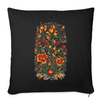 Design de streetwear esthétique vintage floral - Housse de coussin décorative 45 x 45 cm - noir - Devant