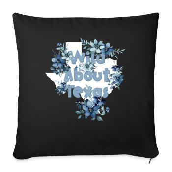 Wildflower Fields Wildflowers Bluebonnet - Sofa pillowcase 17,3'' x 17,3'' (45 x 45 cm) - black - Front