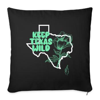 Wildflower Fields Wildflowers Bluebonnet - Sofa pillowcase 17,3'' x 17,3'' (45 x 45 cm) - black - Front