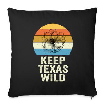 Wildflower Fields Wildflowers Bluebonnet - Sofa pillowcase 17,3'' x 17,3'' (45 x 45 cm) - black - Front
