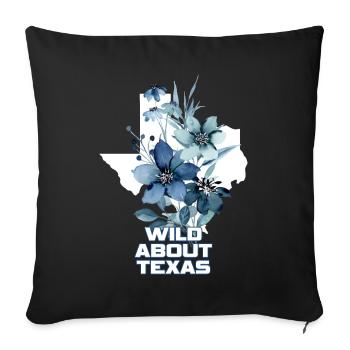 Wildflower Fields Wildflowers Bluebonnet - Sofa pillowcase 17,3'' x 17,3'' (45 x 45 cm) - black - Front