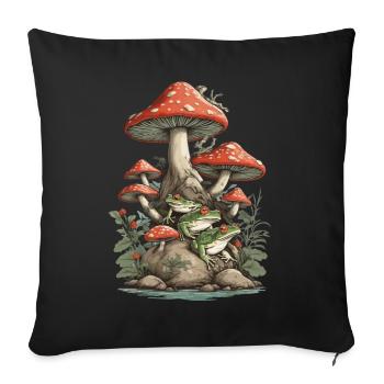 Nature Vintage Frog Design Streetwear Aesthetic - Sofa pillowcase 17,3'' x 17,3'' (45 x 45 cm) - black - Front