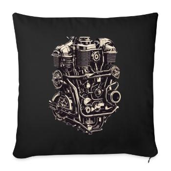 Ingénieur automobile Mécanicien de véhicules à moteur Vintage - Housse de coussin décorative 45 x 45 cm - noir - Devant