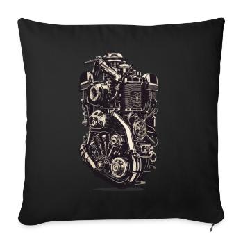 Motor Engineer Motor Vehicle Mechanic Vintage - Sofa pillowcase 17,3'' x 17,3'' (45 x 45 cm) - black - Front