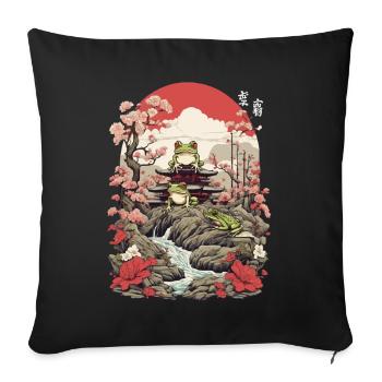 Frog Streetwear Aesthetic Vintage Design - Sofa pillowcase 17,3'' x 17,3'' (45 x 45 cm) - black - Front