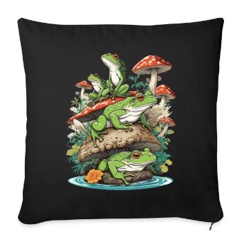 Frog Streetwear Aesthetic Vintage Design - Sofa pillowcase 17,3'' x 17,3'' (45 x 45 cm) - black - Front