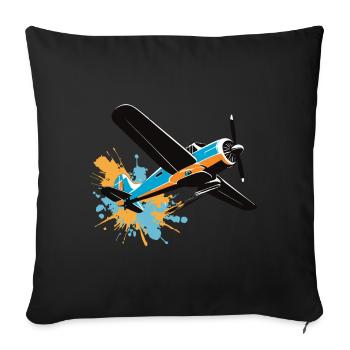Model Airplane Pilot Airplane Hobby Design - Sofa pillowcase 17,3'' x 17,3'' (45 x 45 cm) - black - Front