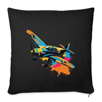 Model Airplane Pilot Airplane Hobby Aesthetic - Sofa pillowcase 17,3'' x 17,3'' (45 x 45 cm) - black - Front