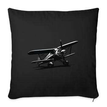 Model Airplane Pilot Flight Hobby Flyer - Sofa pillowcase 17,3'' x 17,3'' (45 x 45 cm) - black - Front