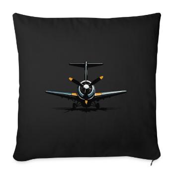 Modèle Avion Pilote Avion Hobby Design - Housse de coussin décorative 45 x 45 cm - noir - Devant