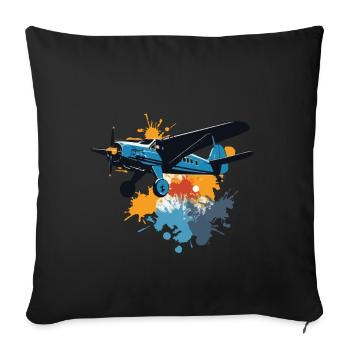 Model Airplane Pilot Airplane Hobby Design - Sofa pillowcase 17,3'' x 17,3'' (45 x 45 cm) - black - Front
