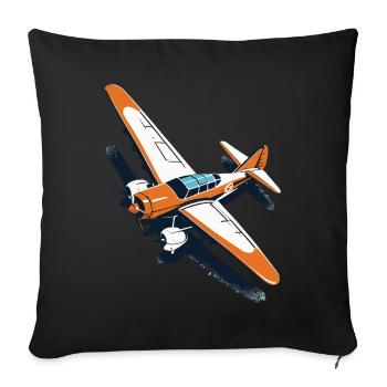 Modellflugzeug Pilot Flieger Flugzeug Hobby Design - Sofakissenbezug 45 x 45 cm - Schwarz - Vorne