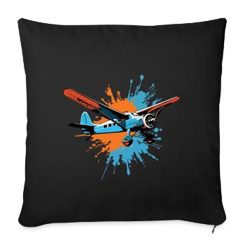 Modellflugzeug Pilot Flugzeug Hobby Leidenschaft - Sofakissenbezug 45 x 45 cm - Schwarz - Vorne