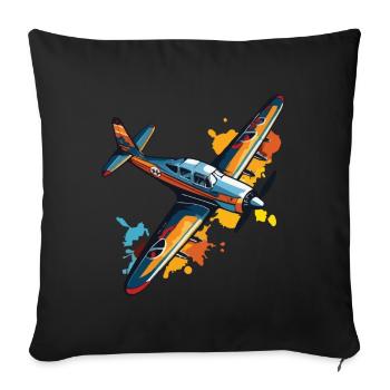 Modellflugzeug Pilot Flugzeug Hobby Design - Sofakissenbezug 45 x 45 cm - Schwarz - Vorne