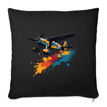 Model Airplane Pilot Airplane Hobby Passion - Sofa pillowcase 17,3'' x 17,3'' (45 x 45 cm) - black - Front