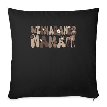Braque de Weimar Groovy Braque de Weimar Maman - Housse de coussin décorative 45 x 45 cm - noir - Devant