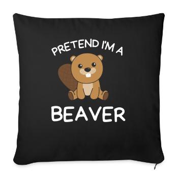 Imagine I'm a beaver Halloween - Sofa pillowcase 17,3'' x 17,3'' (45 x 45 cm) - black - Front