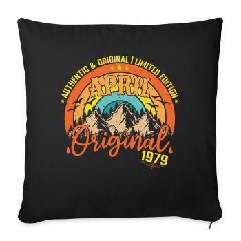 Avril 1979 Avril anniversaire 1979 Avril Originale - Housse de coussin décorative 45 x 45 cm - noir - Devant