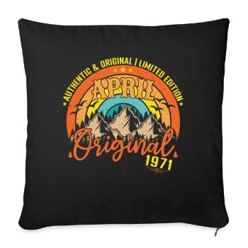 Avril 1971 Avril anniversaire 1971 Avril Originale - Housse de coussin décorative 45 x 45 cm - noir - Devant