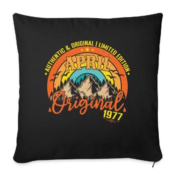 Avril 1977 Avril anniversaire 1977 Avril Originale - Housse de coussin décorative 45 x 45 cm - noir - Devant