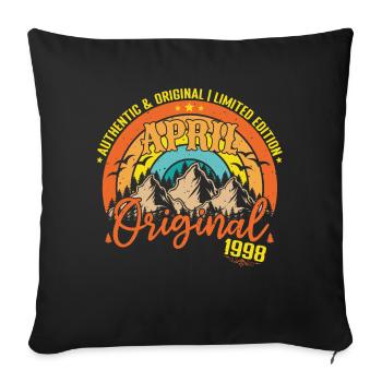 April 1998 April Birthday 1998 April Original - Sofa pillowcase 17,3'' x 17,3'' (45 x 45 cm) - black - Front