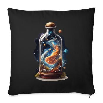Universe in Bottle Boho Style Aesthetic - Sofa pillowcase 17,3'' x 17,3'' (45 x 45 cm) - black - Front