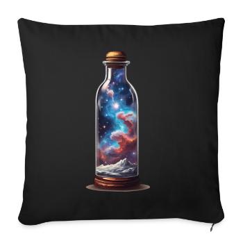 Universum in Flasche Boho Style Ästhetik - Sofakissenbezug 45 x 45 cm - Schwarz - Vorne