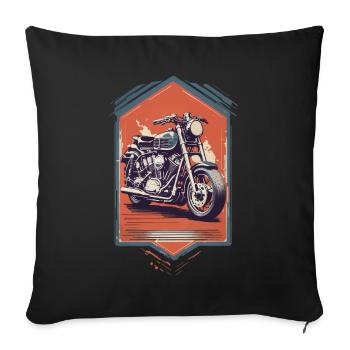 Moto Biker Streetwear Rétro Vintage Esthétique - Housse de coussin décorative 45 x 45 cm - noir - Devant