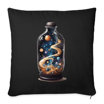 Outer Space in Bottle Boho Esthétique Streetwear - Housse de coussin décorative 45 x 45 cm - noir - Devant