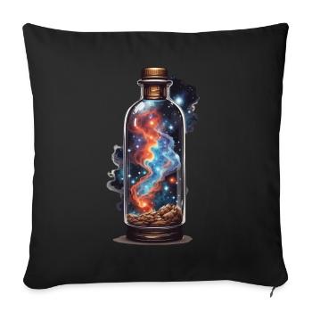 Magical outer space in bottle boho aesthetic - Sofa pillowcase 17,3'' x 17,3'' (45 x 45 cm) - black - Front