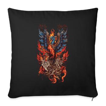 Ikonisches Fabelwesen Phönix Vogel Streetwear - Sofakissenbezug 45 x 45 cm - Schwarz - Vorne