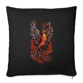 Iconic mythical creature phoenix bird streetwear - Sofa pillowcase 17,3'' x 17,3'' (45 x 45 cm) - black - Front