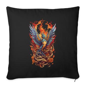 Créature mythique emblématique Phoenix Bird Streetwear - Housse de coussin décorative 45 x 45 cm - noir - Devant
