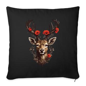 Aesthetic Deer Antler Hunter Streetwear Design - Sofa pillowcase 17,3'' x 17,3'' (45 x 45 cm) - black - Front
