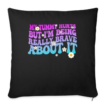J’ai mal au ventre mais je suis vraiment - Housse de coussin décorative 45 x 45 cm - noir - Devant